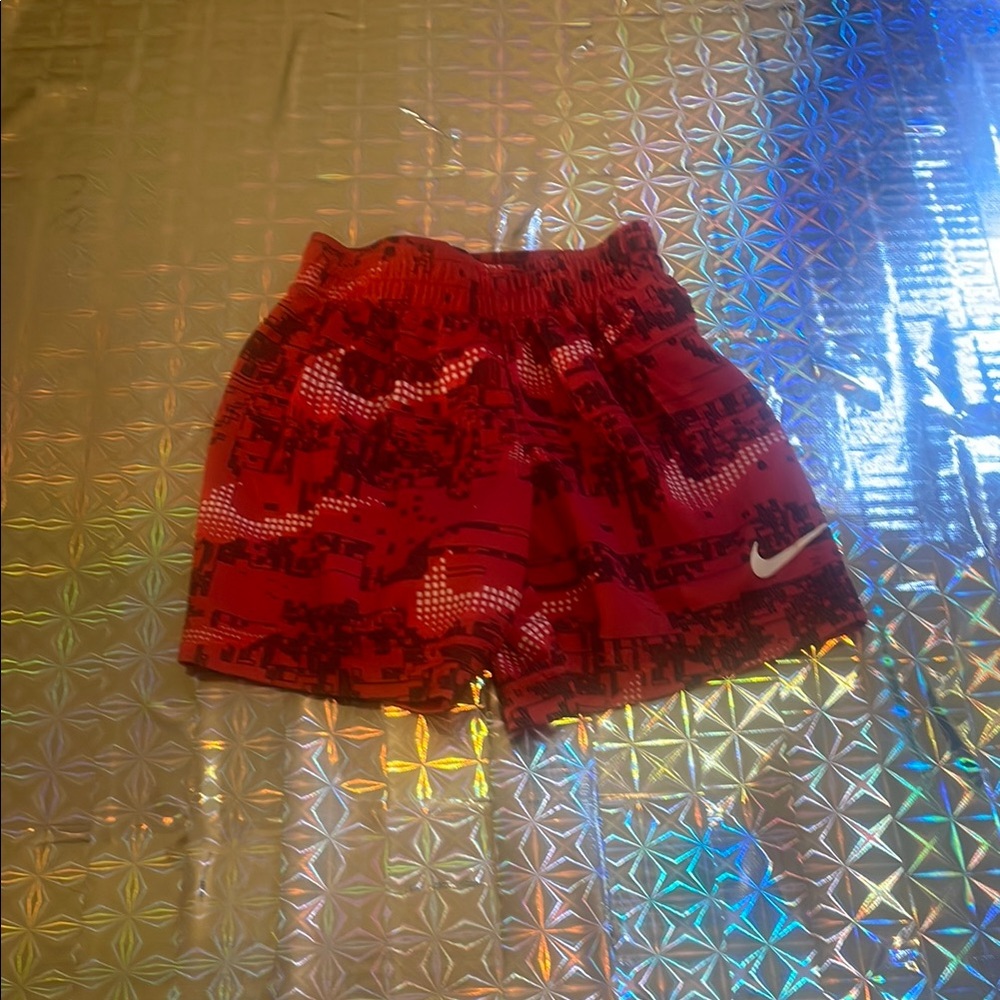 Nike Red Patterned Shorts